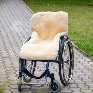 Funda de piel de oveja médica para silla de ruedas / Piel de oveja Relugan / Tamaño 50 x 90 cm
