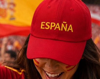 España Soccer Cap | Spain Football Hat | Red Embroidered España Cap | World Cup 2026 Fan Hat | Spain National Team Gift