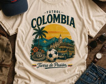 Colombia Soccer Vintage Shirt, Retro Colombian Football Tee, Land of Passion Shirt, Colombian Football, World Cup 2026 Unisex Tee