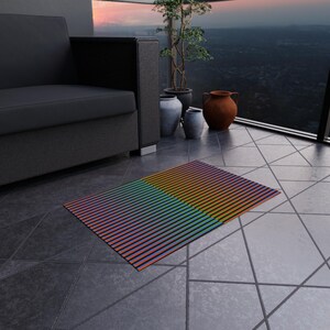 Tappeto da esterno con un design che allude a Maiquetía | Tappeto da patio con un design di Caracas immagine 2