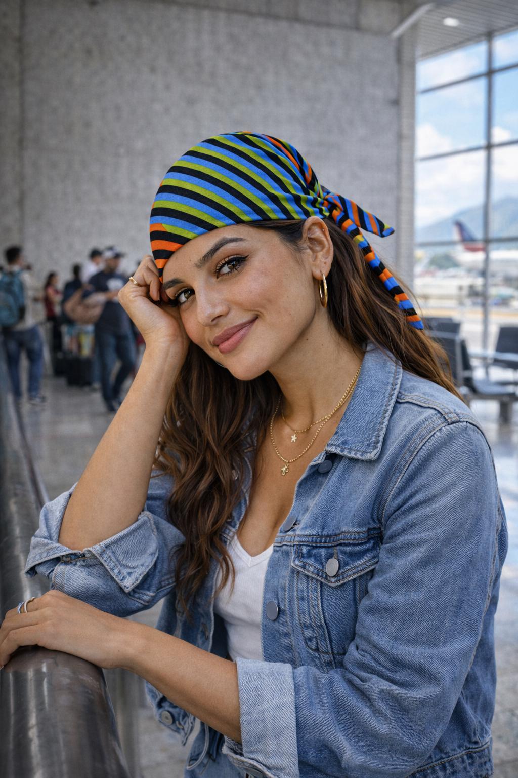 Maiquetía Airport Bandana | Venezuelan Scarf | Retro Stripe