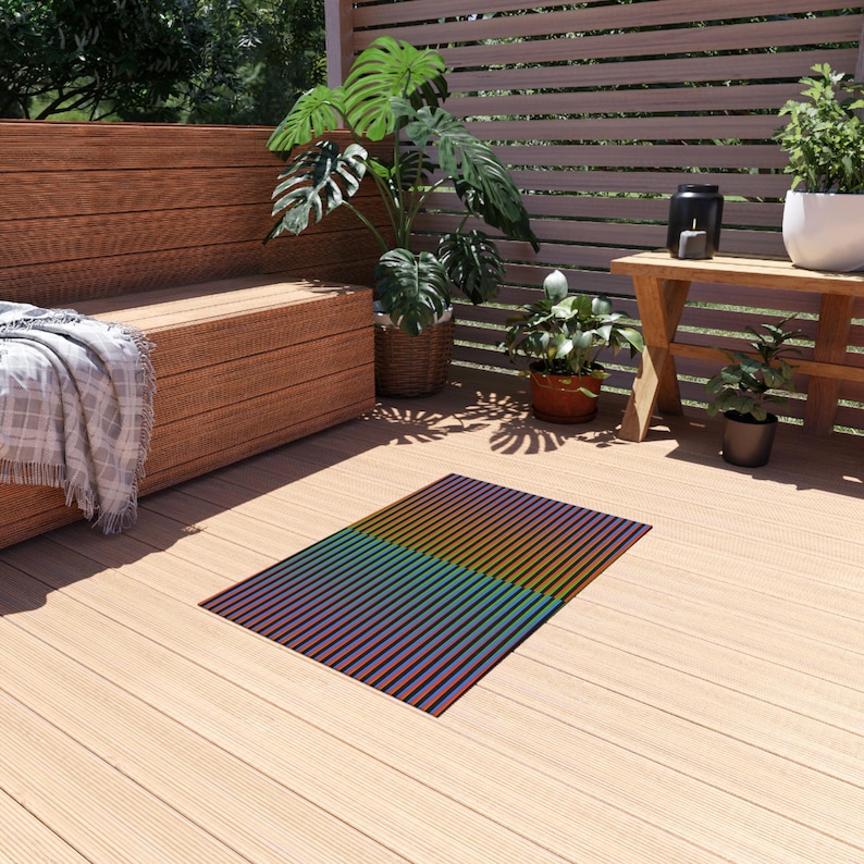 Tappeto da esterno con un design che allude a Maiquetía | Tappeto da patio con un design di Caracas immagine 3