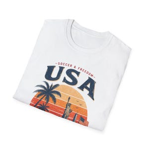 USA Soccer Shirt Vintage | USA World Cup Tee | Retro America Soccer T-Shirt | One Nation One Game Shirt | Patriotic Soccer Graphic Tee image 7