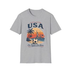 USA Soccer Shirt Vintage | USA World Cup Tee | Retro America Soccer T-Shirt | One Nation One Game Shirt | Patriotic Soccer Graphic Tee image 5