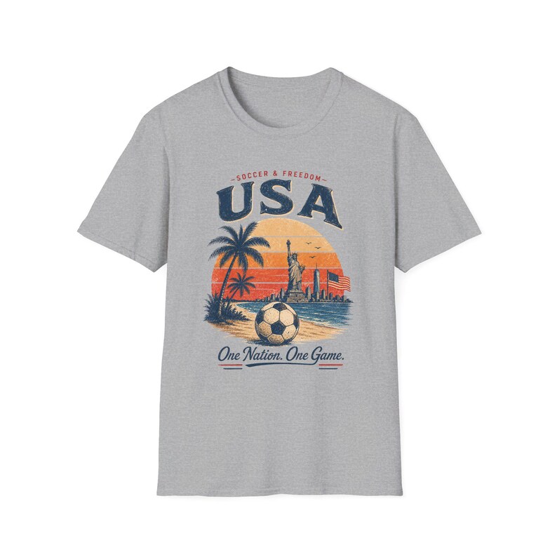 USA Soccer Shirt Vintage | USA World Cup Tee | Retro America Soccer T-Shirt | One Nation One Game Shirt | Patriotic Soccer Graphic Tee image 5