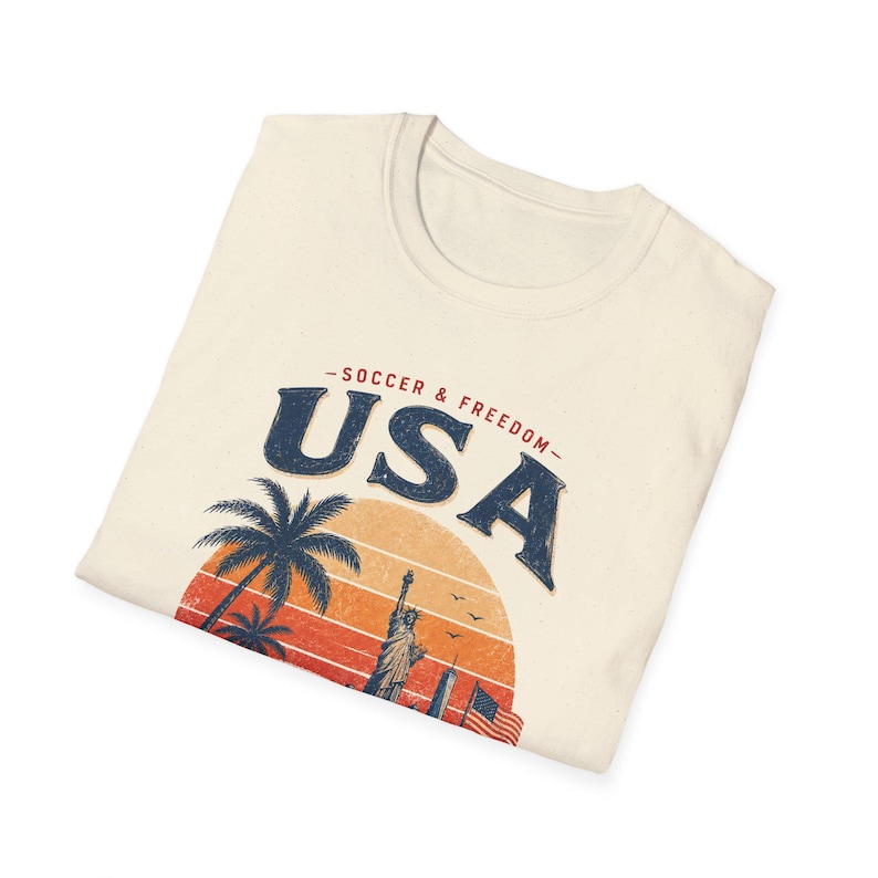 USA Soccer Shirt Vintage | USA World Cup Tee | Retro America Soccer T-Shirt | One Nation One Game Shirt | Patriotic Soccer Graphic Tee image 9
