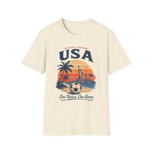 USA Soccer Shirt Vintage | USA World Cup Tee | Retro America Soccer T-Shirt | One Nation One Game Shirt | Patriotic Soccer Graphic Tee image 6