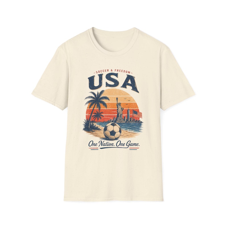 USA Soccer Shirt Vintage | USA World Cup Tee | Retro America Soccer T-Shirt | One Nation One Game Shirt | Patriotic Soccer Graphic Tee image 6