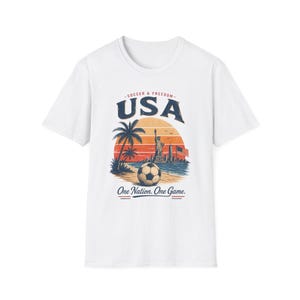 USA Soccer Shirt Vintage | USA World Cup Tee | Retro America Soccer T-Shirt | One Nation One Game Shirt | Patriotic Soccer Graphic Tee image 4