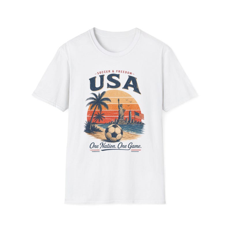USA Soccer Shirt Vintage | USA World Cup Tee | Retro America Soccer T-Shirt | One Nation One Game Shirt | Patriotic Soccer Graphic Tee image 4