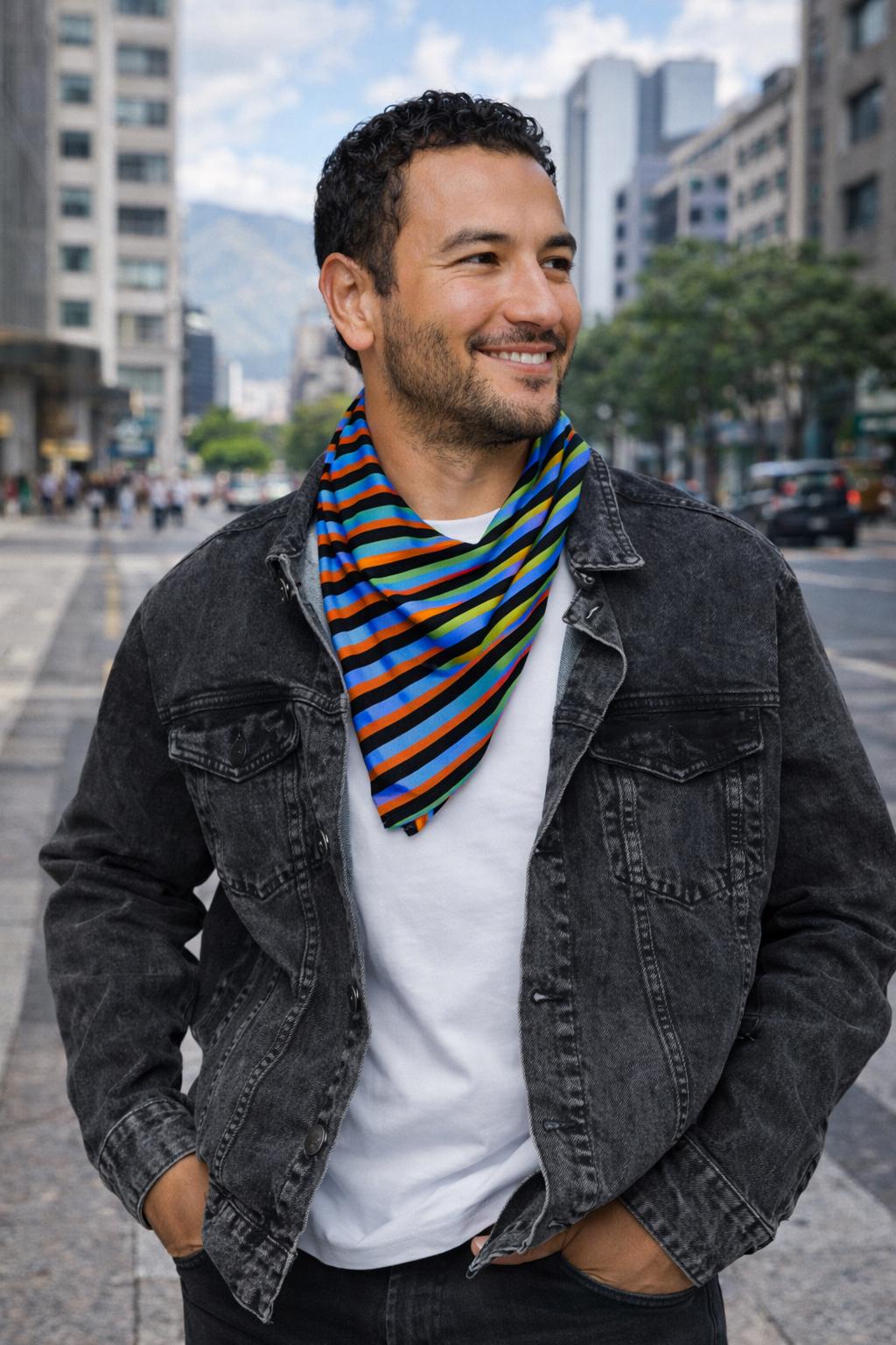 Maiquetía Airport Bandana | Venezuelan Scarf | Retro Stripe