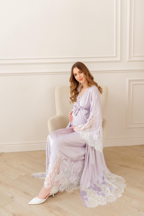Matching Nightgown and Robe, Postpartum Loungewear, Hospital Gown