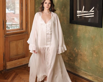 Conjunto de bata de boda, bata de novia, lencería de boda, bata de boda, bata de encaje, kimono blanco, bata kimono, bata de kimono para prepararse