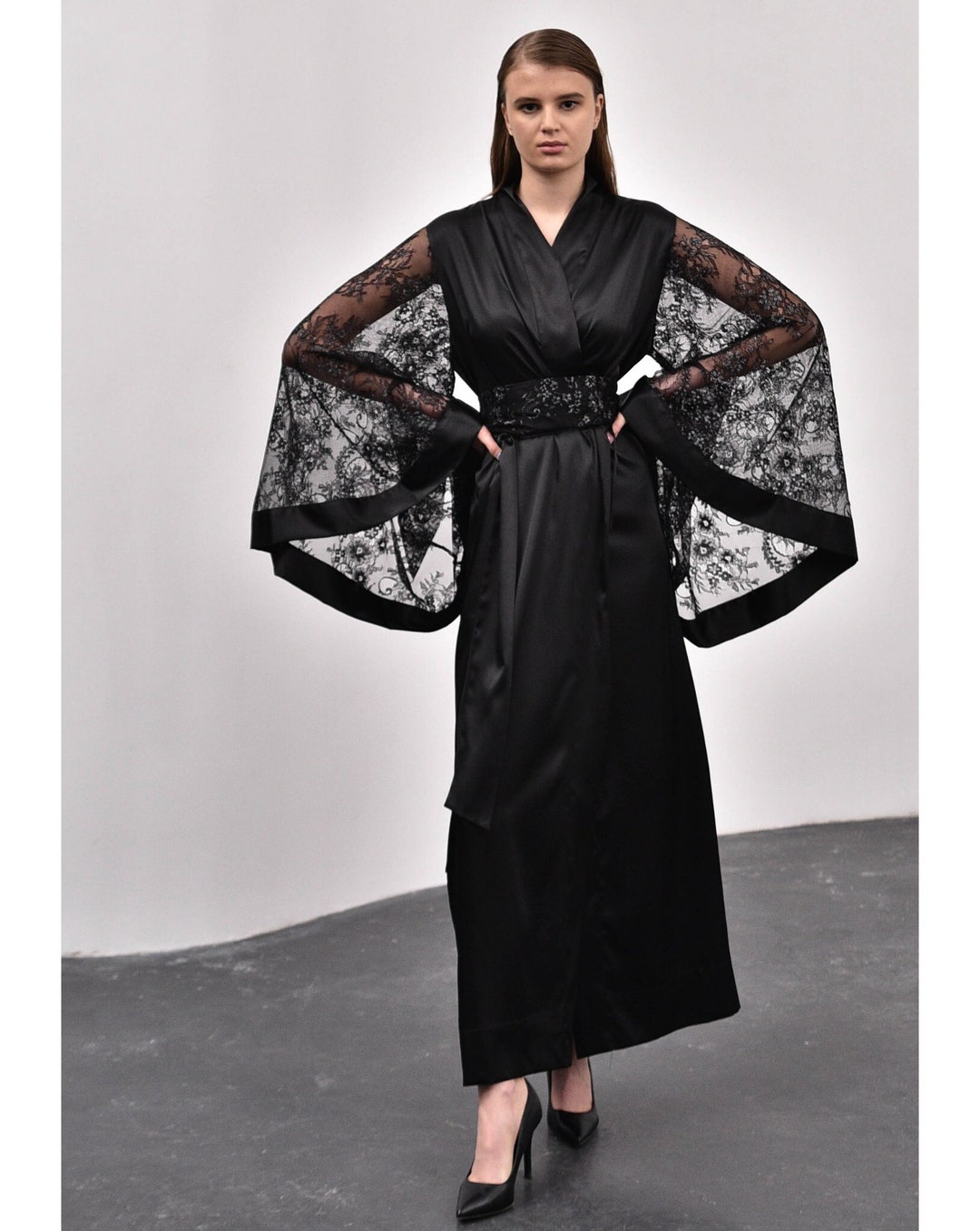 Japanese Kimono, Satin Robe, Dressing Gown, Kimono, Kimono Robe, Luxury ...