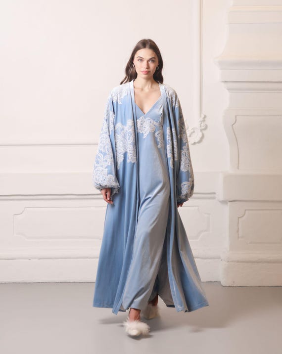 luxury velvet dressing gowns Foliosa - Velvet robe
