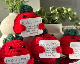 Positive Tomato Crochet - Emotional Support Gift