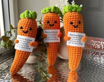 Positive Carrot Crochet - Emotional Support Gift