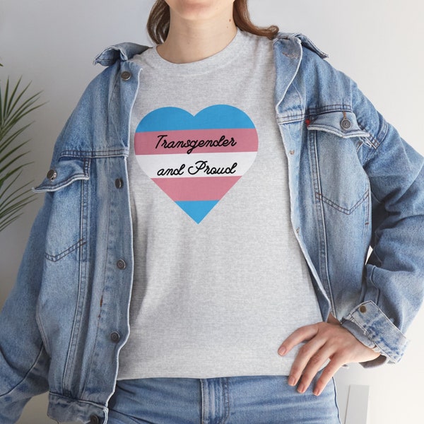 Transgender and Proud Shirt, LGBTQ+, Heart Hoodie, Valentines Day T-Shirt, Couple Shirt, Unique Gift, Trans Representation, LGBTQ Pride