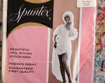 Vintage 'Spuntex' Seamless mesh Nylon Stockings 1 pair unopened, size 10 1/2