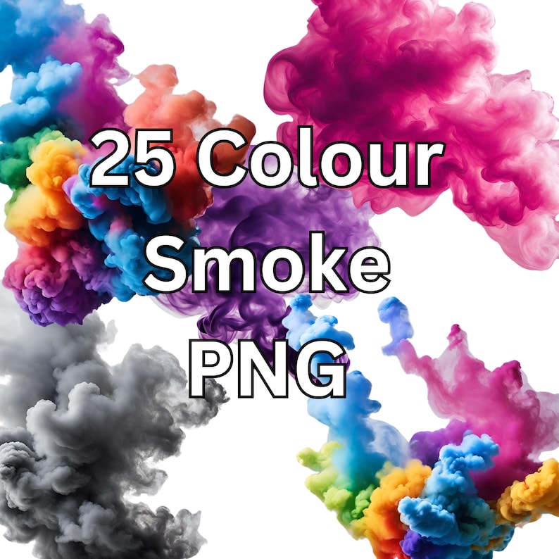 Clip Art Smoke PNG Colourful Transparent Background Abstract Colours