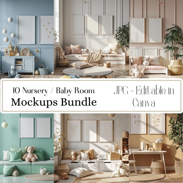 10 Frame Mockup Bundle, Children Room Mockup, Nursery Mock up Frame, 3 Frames Mockup, Baby  Room Mockup, psd Wood Digital Download