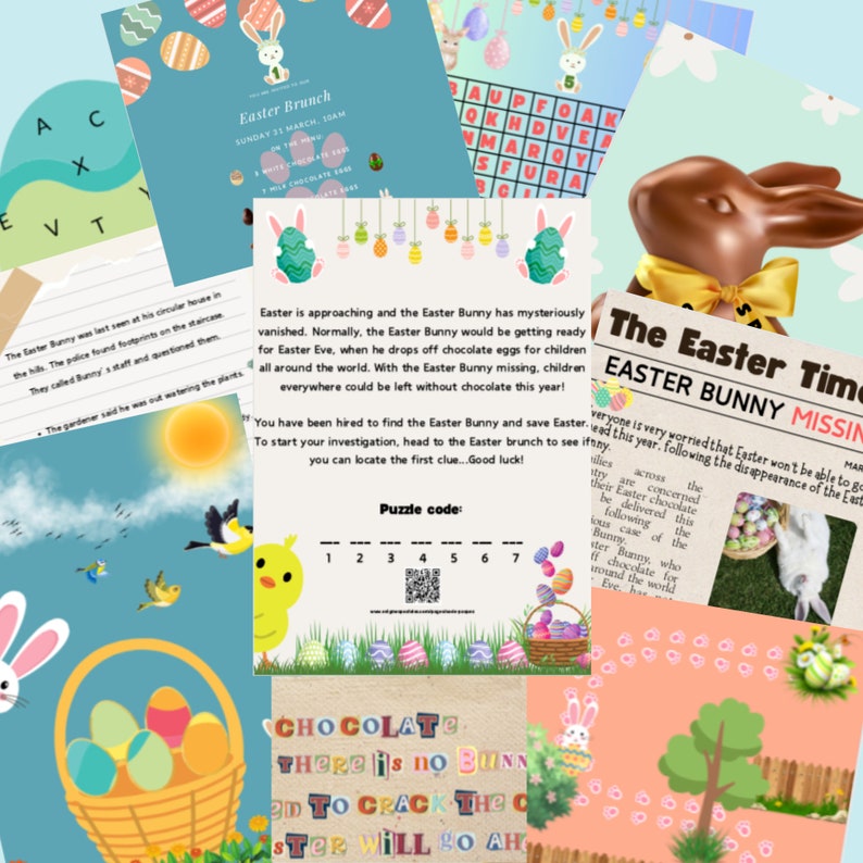 EASTER Escape Game Kit Kids Adults Family Teenagers Printable Games ...