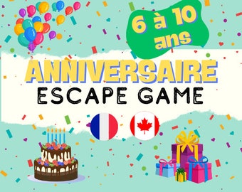 Birthday Escape Game 6 to 10 years old | Birthday Games | Escape Game for Children | Printable Activity | French Escape Game | Birthday Party