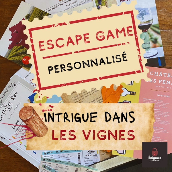 Escape Game Personnalisé | Intrigue dans les Vignes | Jeu de Société | Jeu Personnalisé | Jeu Couple | Activité Adulte
