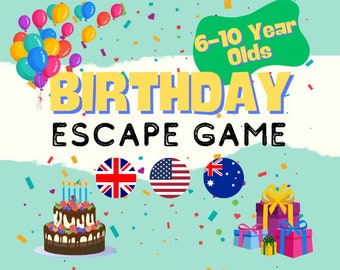 Birthday Escape Room Kids 6-10 year-olds | Escape Room Birthday Party | Escape Room for Kids | Escape Room Kit Printable | Games for Kids