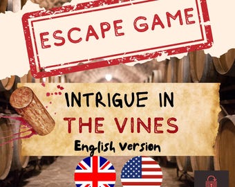 Escape Room Game. Intrigue in the Vines Printable Adventure for Adults | DIY Logic Puzzle Party Game | Advanced Escape Room Kit | Wine Theme