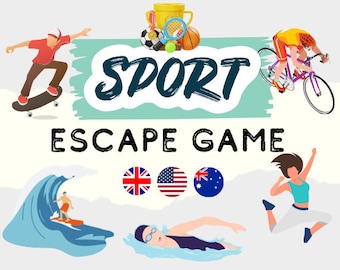 Sports-themed Game | Escape Room for Kids, Teens, Tweens & the Whole Family | Escape Room Printable | Escape Room Kit | Games for parties