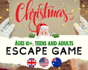 Christmas Escape Room for Kids, Teens & Adults | Christmas Games for Christmas Hosting | Christmas Printables | Christmas Activities puzzles