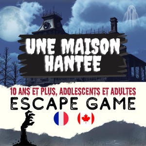 Escape Game du Manoir Hanté | Jeux d'Halloween | Jeu de Maison Hantée pour Ados et Adultes | Escape Game à Imprimer | Imprimables Halloween