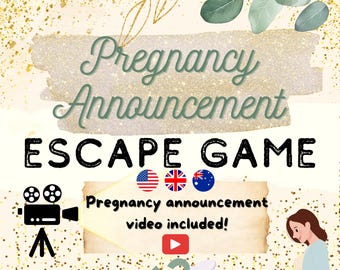 Pregnancy Reveal Games | Pregnancy Announcement Escape Game | Pregnancy Reveal Ideas | Pregnancy Announcement Escape Room