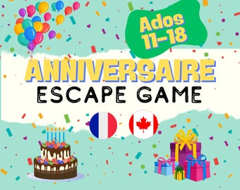 Birthday Escape Game 11+ | Birthday Games | Escape Game for Kids | Printable Activity | French Escape Game | Birthday Party