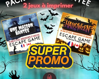 Haunted Escape Bundle – 2 Printable Halloween Games - FRENCH LANGUAGE VERSION