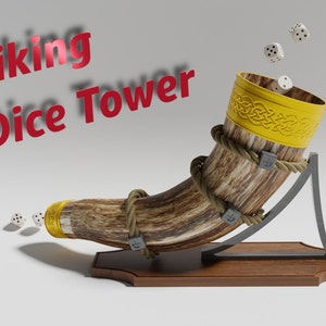 Viking Dice Tower Tabletop STL 3D Printing