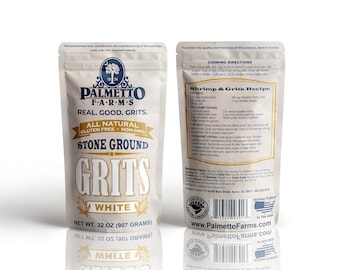 Palmetto Farms White Stone Ground Grits Non-GMO Gluten Free 32 oz