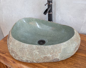 Lime Stone Sink, River Stone Vessel Sink, Large: 15*22 in, Farmhouse Personalized Bathroom Sink, Natural Stone Sink,