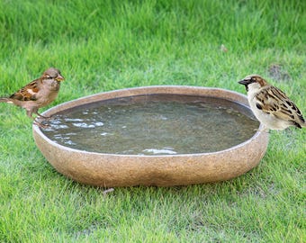 Extra Large Natural River Stone Birdbath, Garden Decor (22-24 inch)