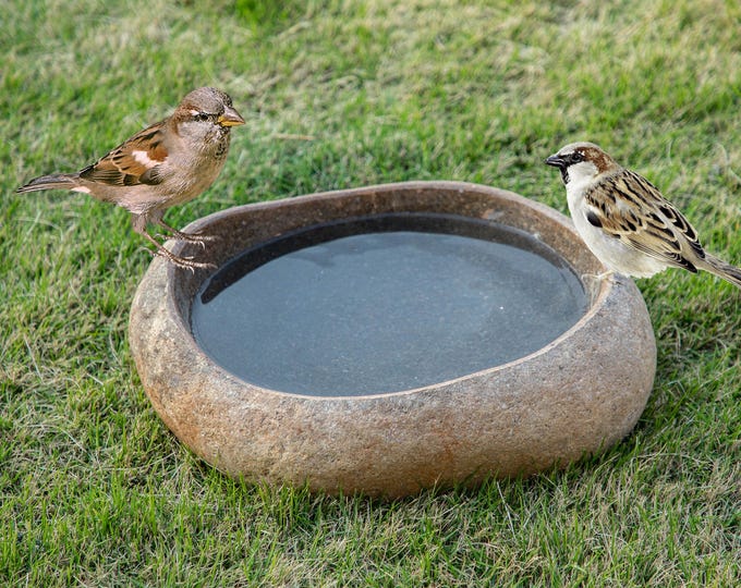 Natural River Stone Bird Bath, Large Bird Bath, Garden Bird Baths, Outdoor Stone Bird Bath,Bird Bath Bowl， Gift For Bird Lovers