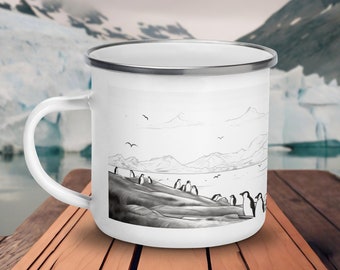 Enamel Mug #019 Penguins | Wilderness Enamel Mug, Adventure, Gift for nature lovers!