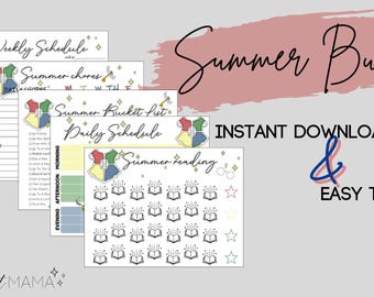 Printable Editable Enchanted Summer HP Household Planner Bundle Wizarding World HP Sketch Watercolor (Instant Download)