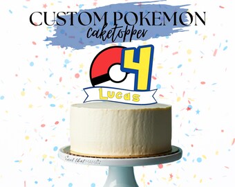 Kid's Pokemon Birthday Cake Topper - Customize Name for a Personal Touch! (PNG for use with Cricut) *INSTANT DOWNLOAD*