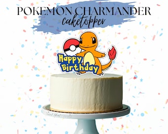 Happy Birthday Charmander Pokemon Cake Topper (Cricut Cut File or Printable PDF) *INSTANT DOWNLOAD*