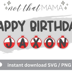 Auf ins Glück! Angeln alles Gute zum Geburtstag Girlande - digitale SVG-Dateien für Cricut!