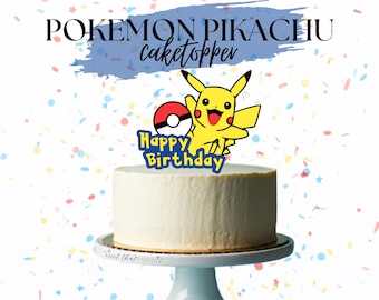 Happy Birthday Pikachu Pokemon Cake Topper (Cricut Cut File or Printable PDF) *INSTANT DOWNLOAD*