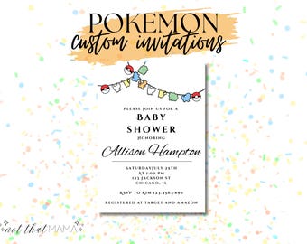Pikachu & Friends Pokemon Party Invitation- Any Occasion, Birthday or Themed Party (Editable Canva Template - Digital Download Printable)