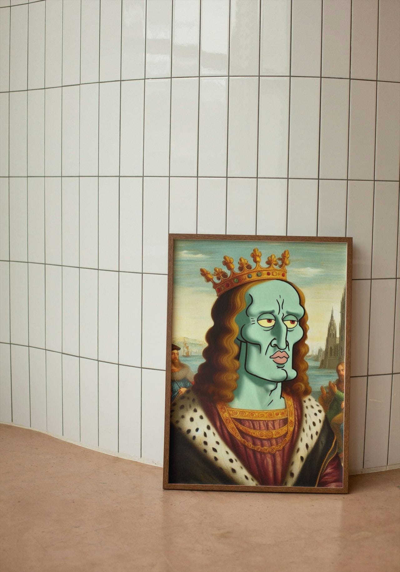 Handsome King Squidward Digital Art Print, Squidward Renaissance ...