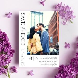 Elegant Wedding Save The Date Printable | Editable Photo Save The Date Template | Save Our Date | Minimal Save The Date | Instant Download